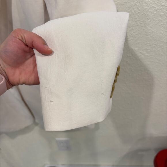 Aritzia Generation Blazer Relaxed Single-breasted Crepe Blazer Medium Ivory - Picture 6 of 7